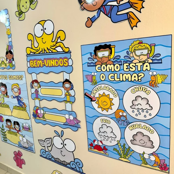 Kit Decoração sala de aula Fundo do Mar