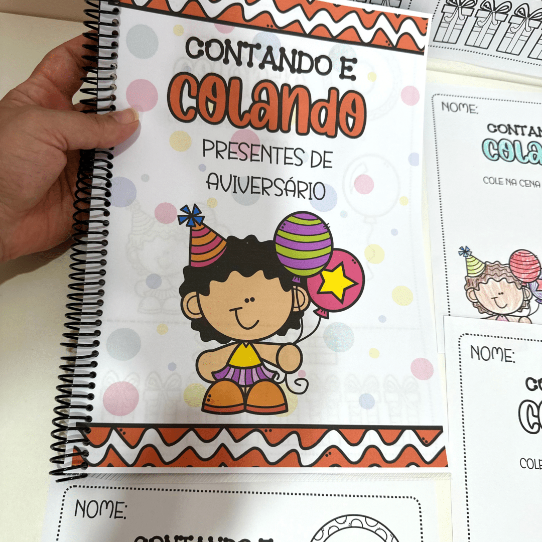 Contando e Colando Presente de Aniversário