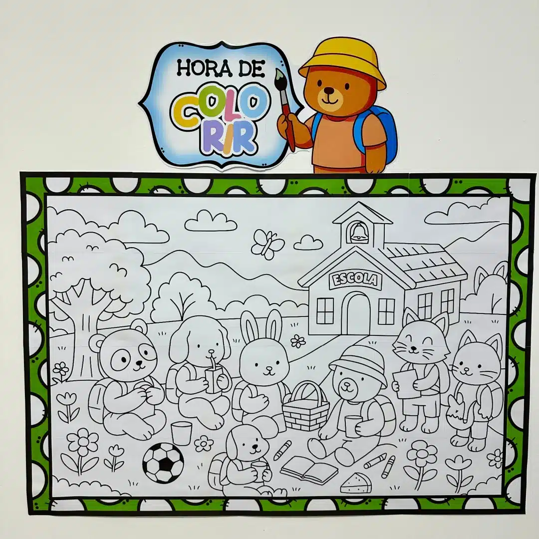 Painel para pintura Coletiva Volta às Aulas