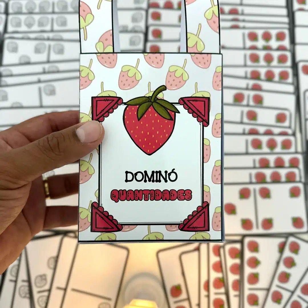 Dominó das Quantidades tema Morango