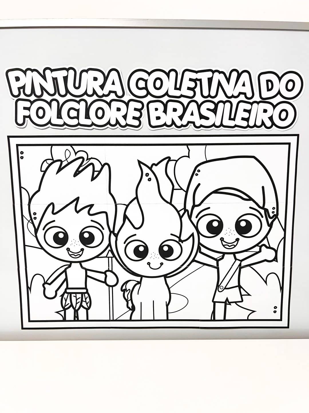 Cartaz Colaborativo do Folclore para Colorir