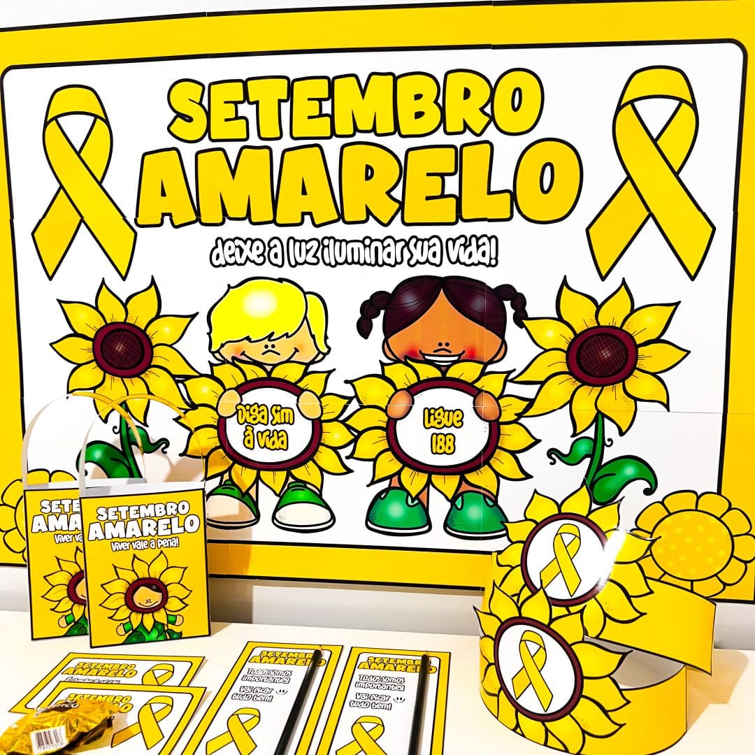 Kit Painel e Lembrancinhas Setembro Amarelo
