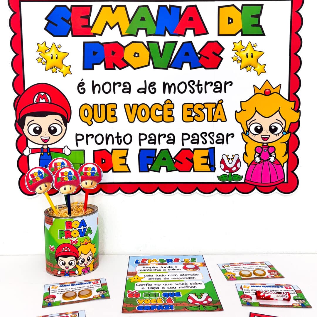 Kit Semana de Provas Tema Super Mário