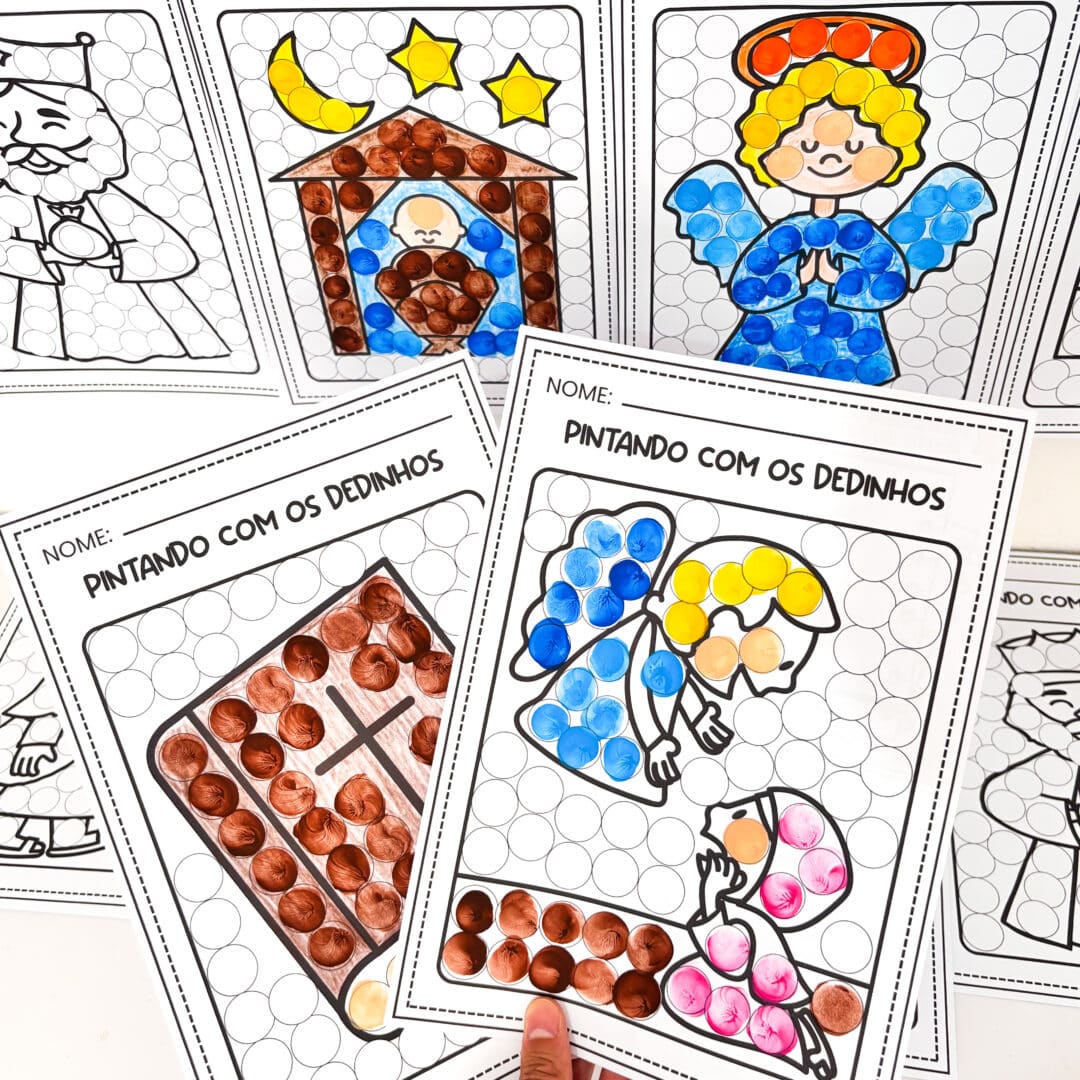 Pintando com os Dedinhos Natal Cristão