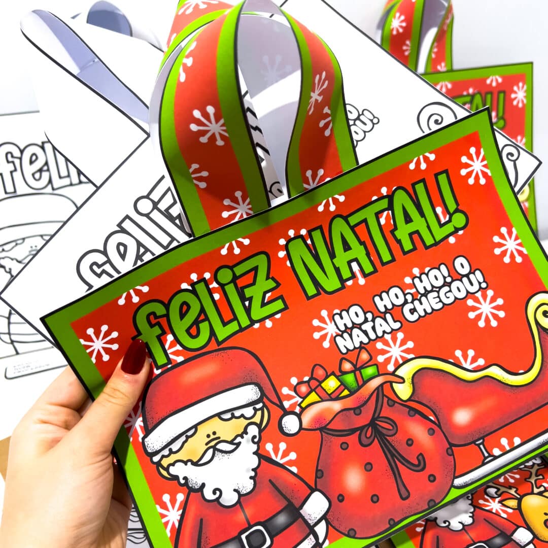 Kit Capas e Sacolas de Natal Coloridas e Para Colorir