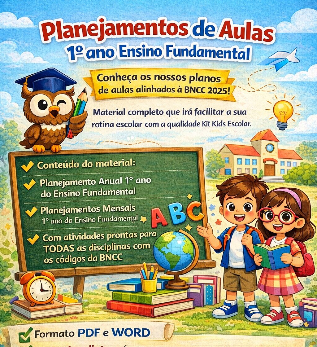 Planejamentos de Aulas BNCC 2026 1º ano Ensino Fundamental