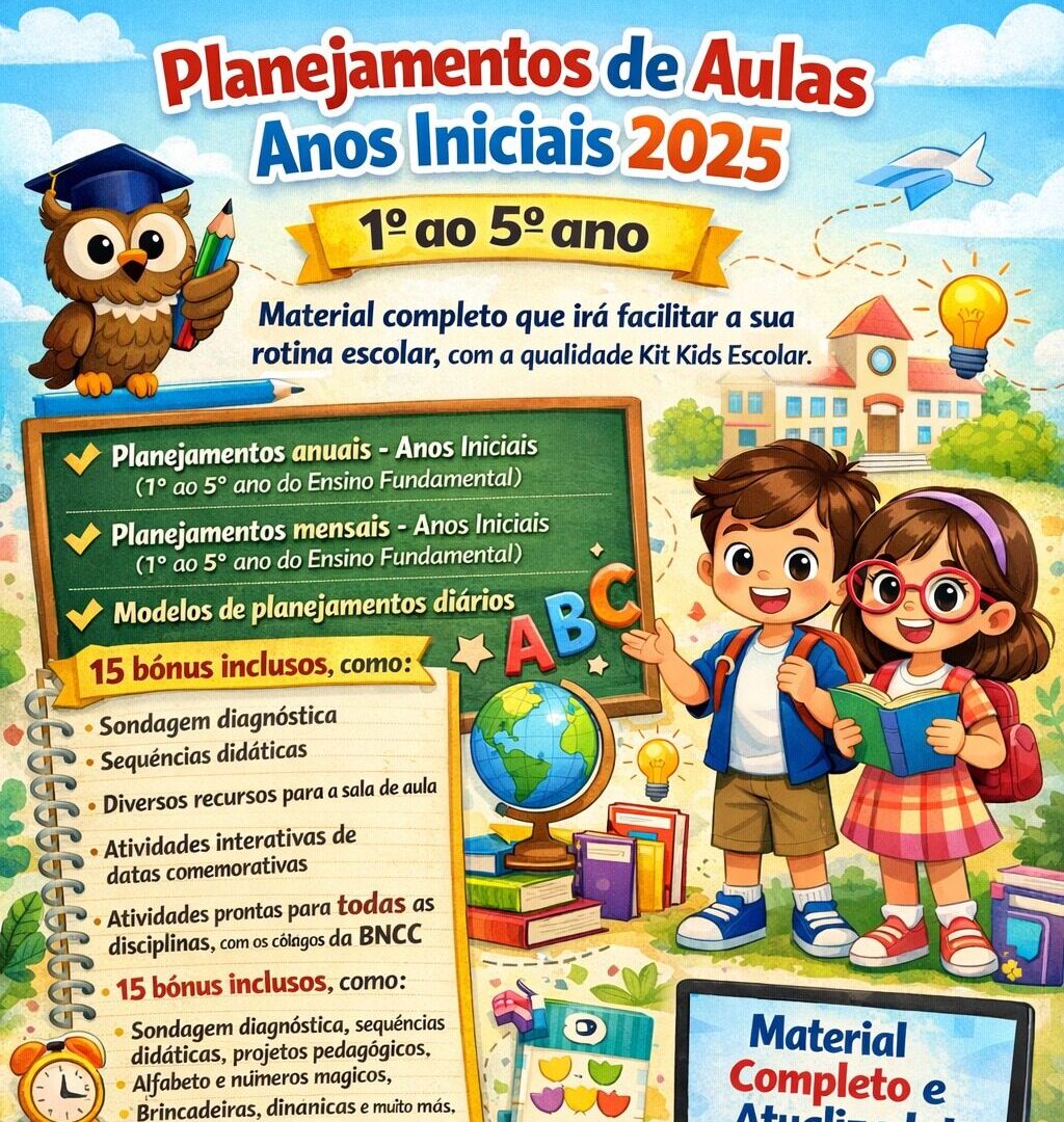 Planejamentos de Aulas Anos Iniciais 2026 - 1º ao 5º ano