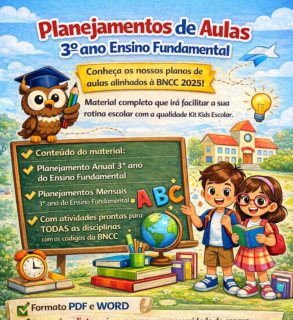 Planejamentos de Aulas BNCC 2026 3º ano Ensino Fundamental