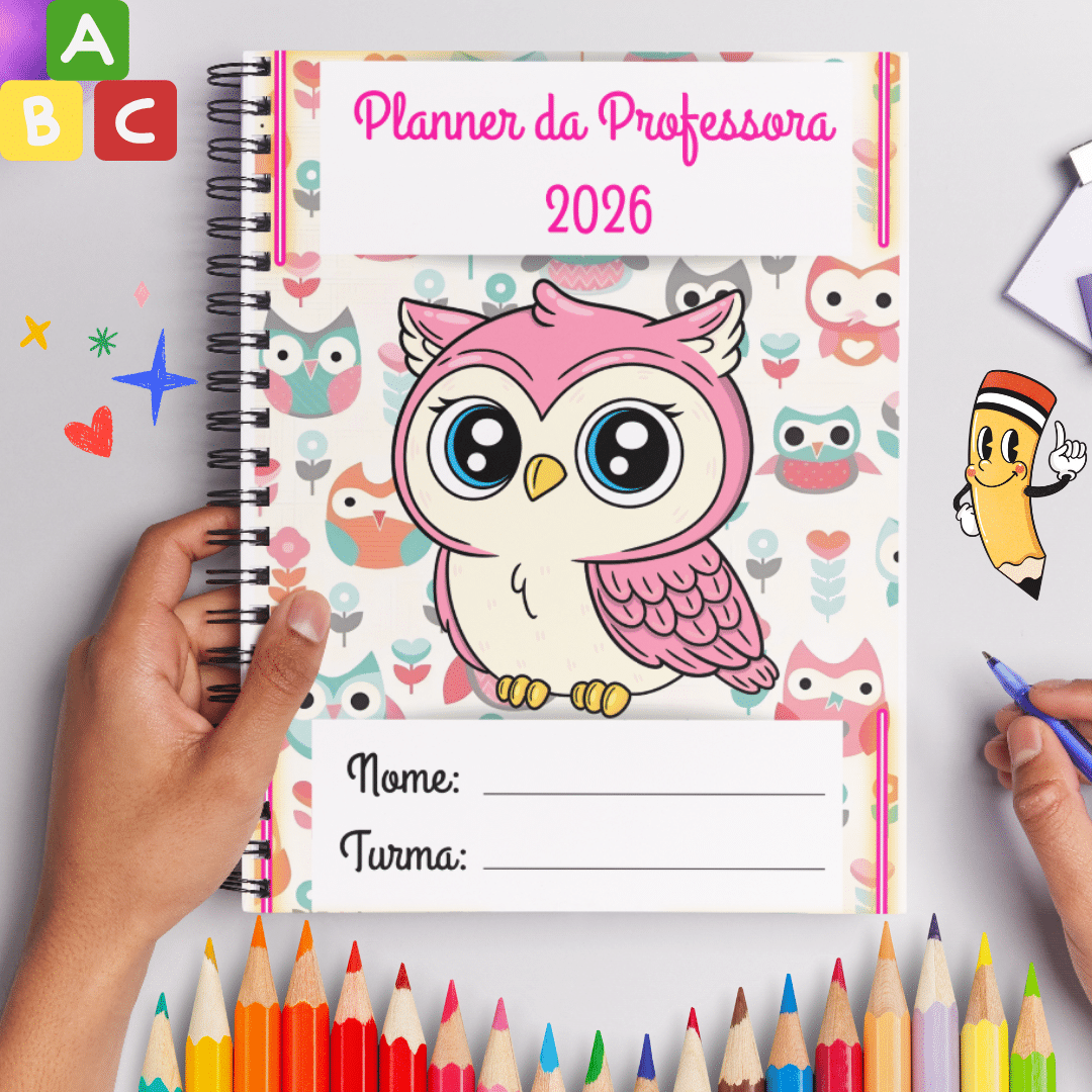 Planner da Professora 2026 - Coruja