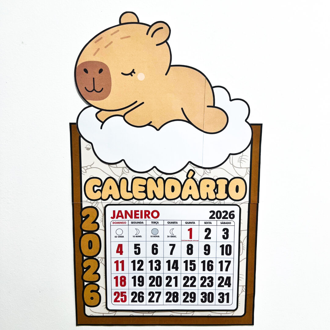 Calendário Capivara Fofa 2026