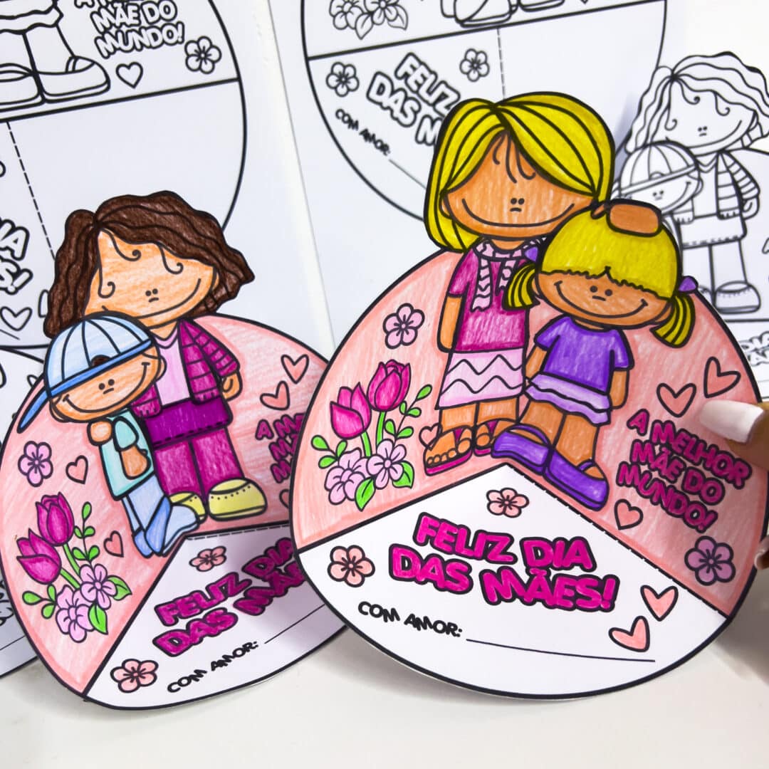 Lembrancinha Interativa para Colorir Dia das Mães
