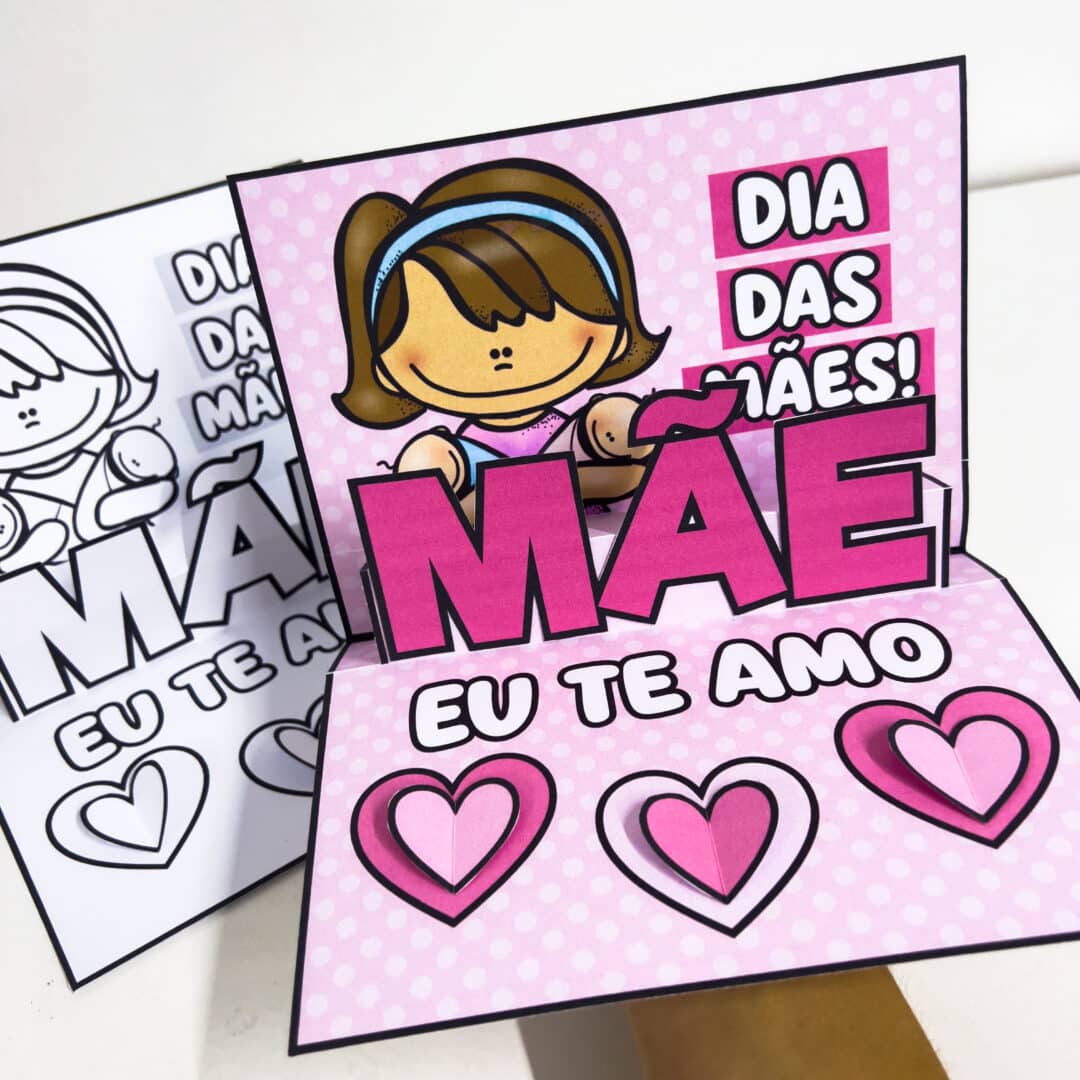 Cartão 3D Dia das Mães