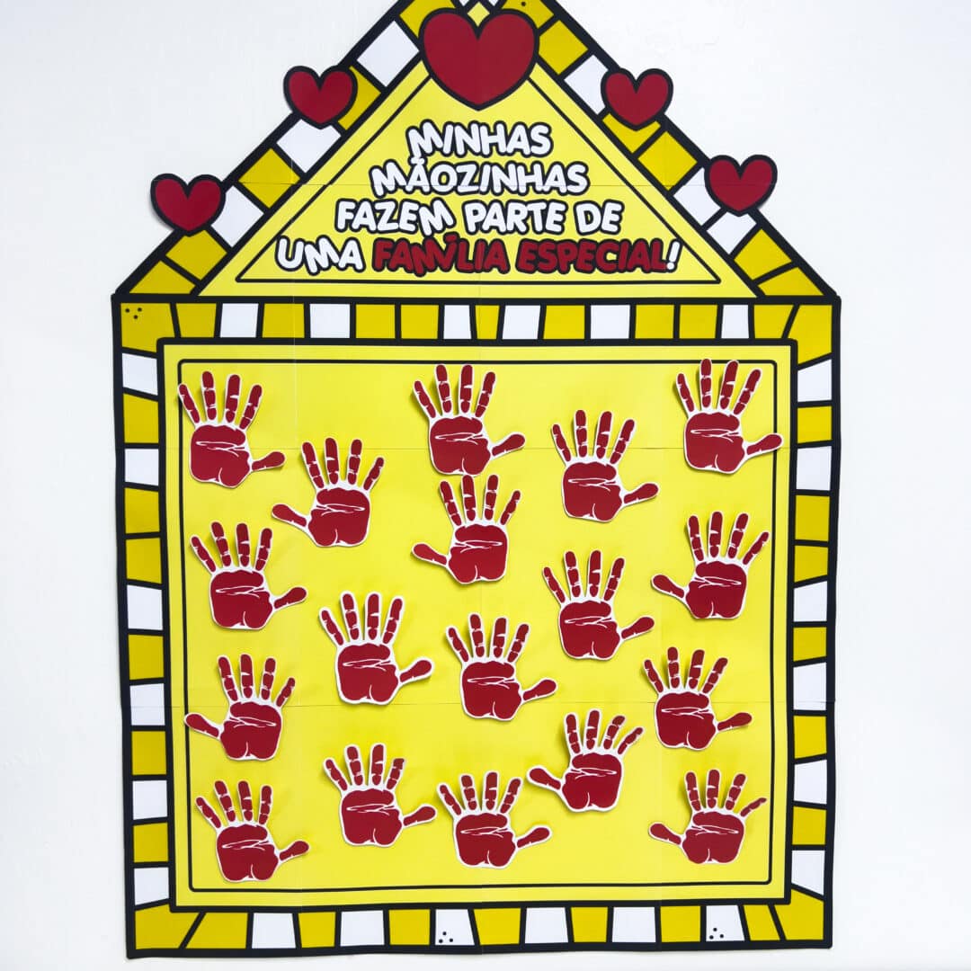 Cartaz Colaborativo Mãozinhas Dia da Família